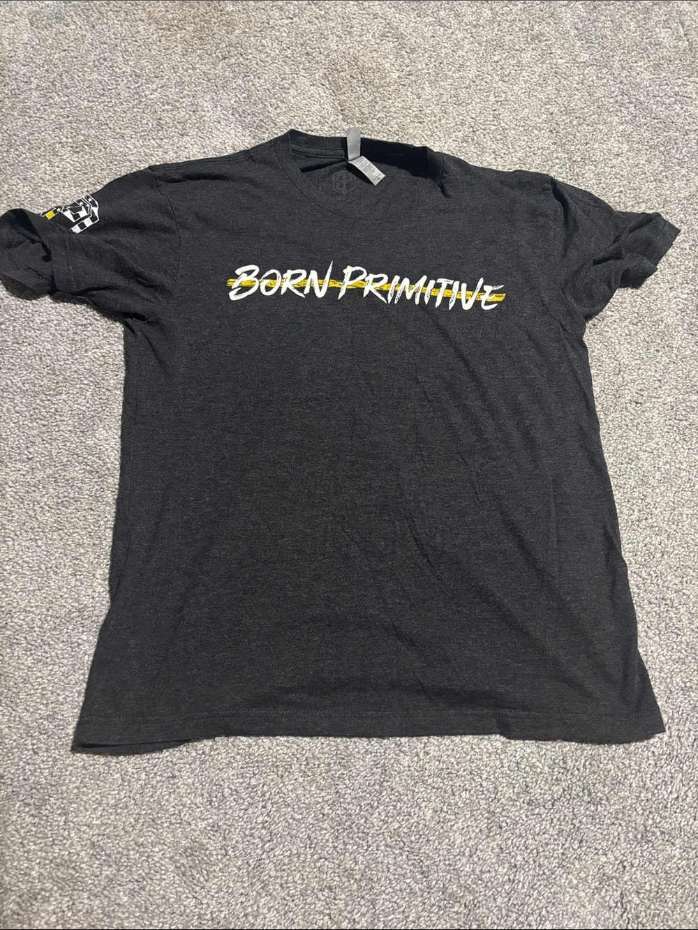 Born Primitive Black T-Shirt with White and Yellow Logo